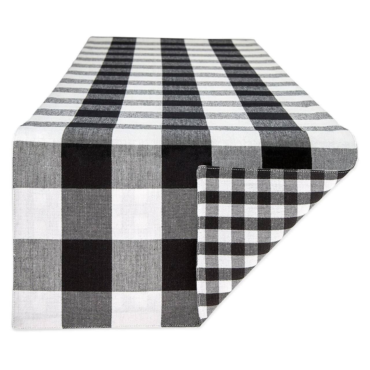 DII® 108" Reversible Gingham & Buffalo Check Table Runner